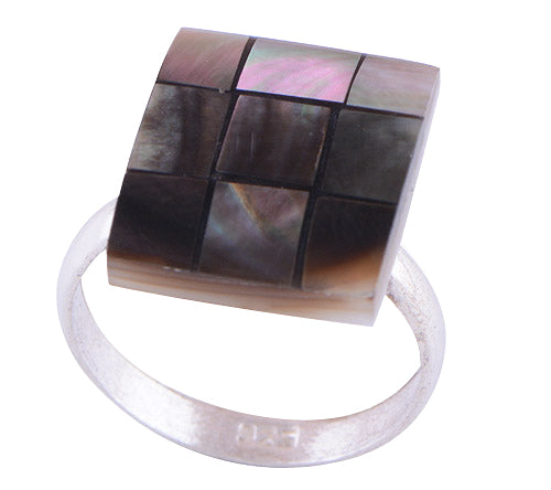 Shell 925 Sterling Silver Ring - R3400499-7