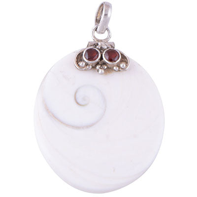Garnet, Shiva Eye 925 Sterling Silver Pendant - R100924-3