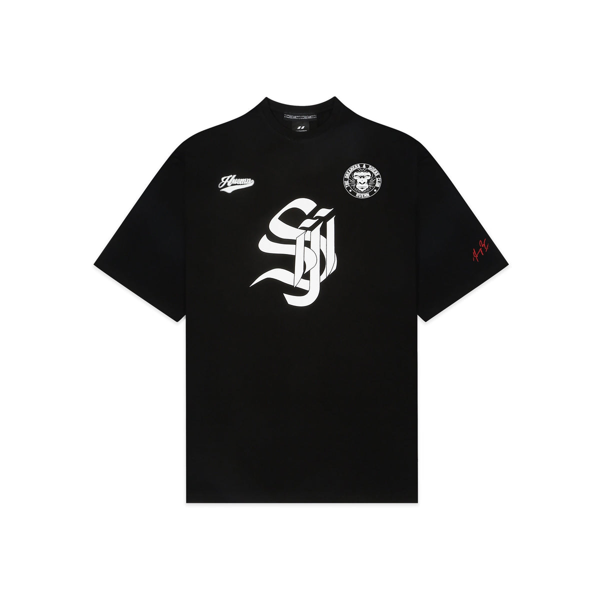 Shreyas Iyer x HUEMN 'SI' monogram T-shirt (Black) by HUEMN