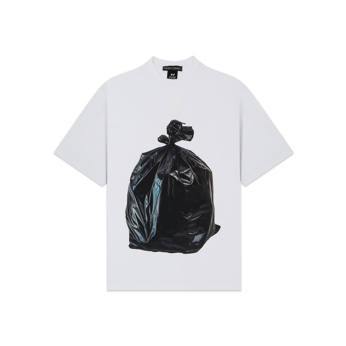 'Garbage bag' T-shirt (White) by HUEMN