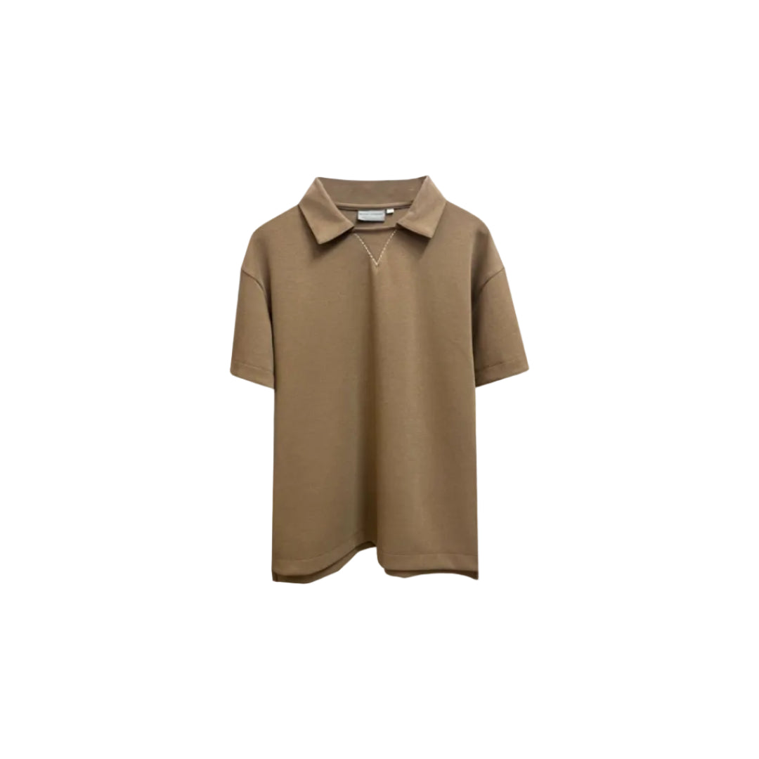 Kantha Polo T-shirt in Teak [Unisex] by Beyond Extremes
