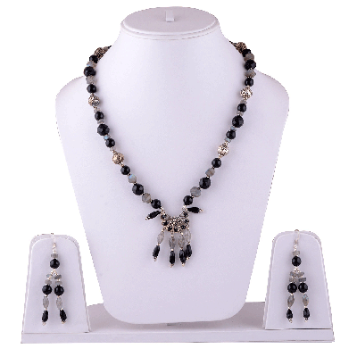 925 Sterling Silver Labradorite, Black Onyx Jewellery Set - R5000076-4