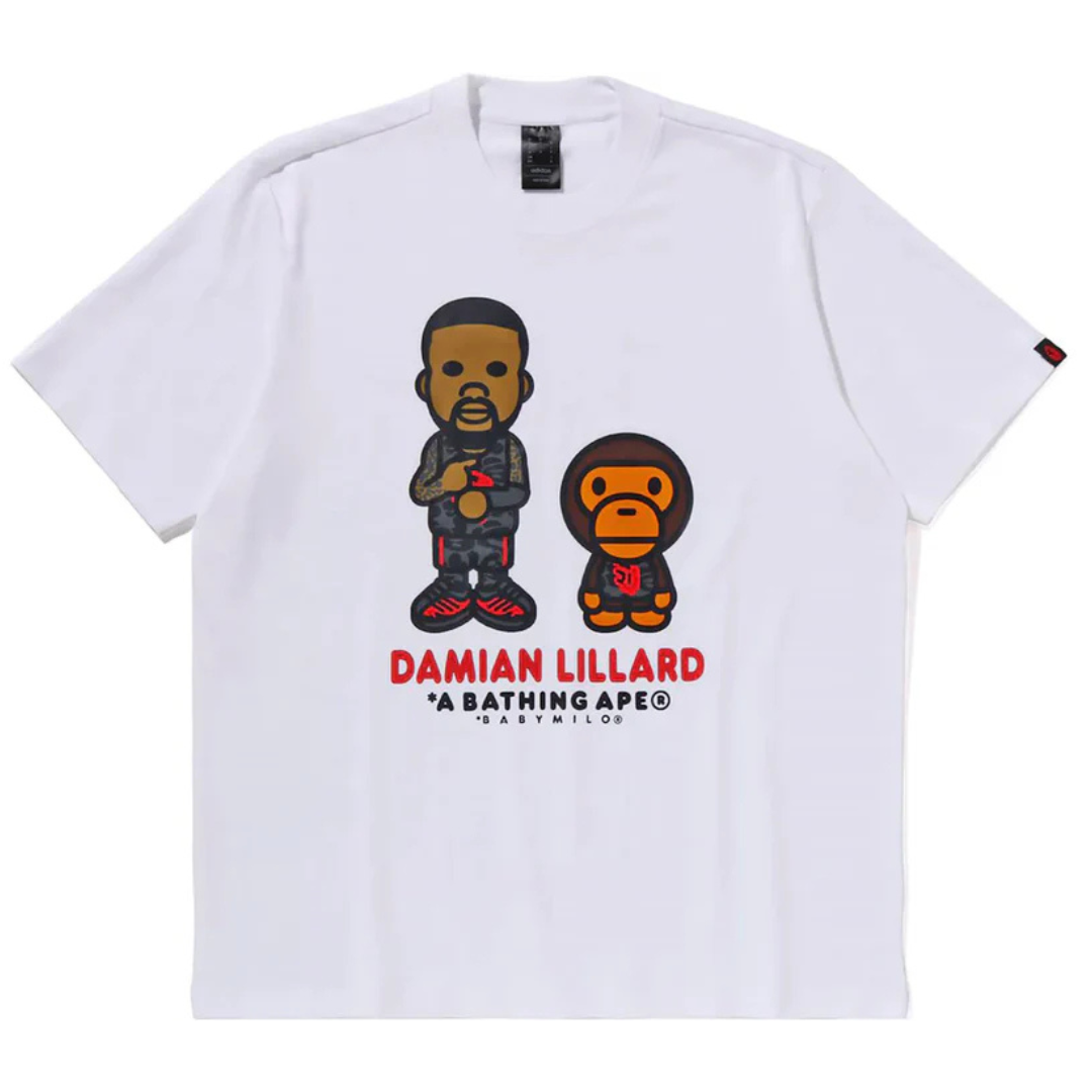 BAPE X ADIDAS DAME BABY MILO TEE WHITE by BAPE