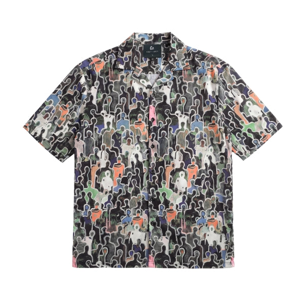 CHARCOAL SILHOUETTES CUBAN COLLAR SHIRT by GREY AREA