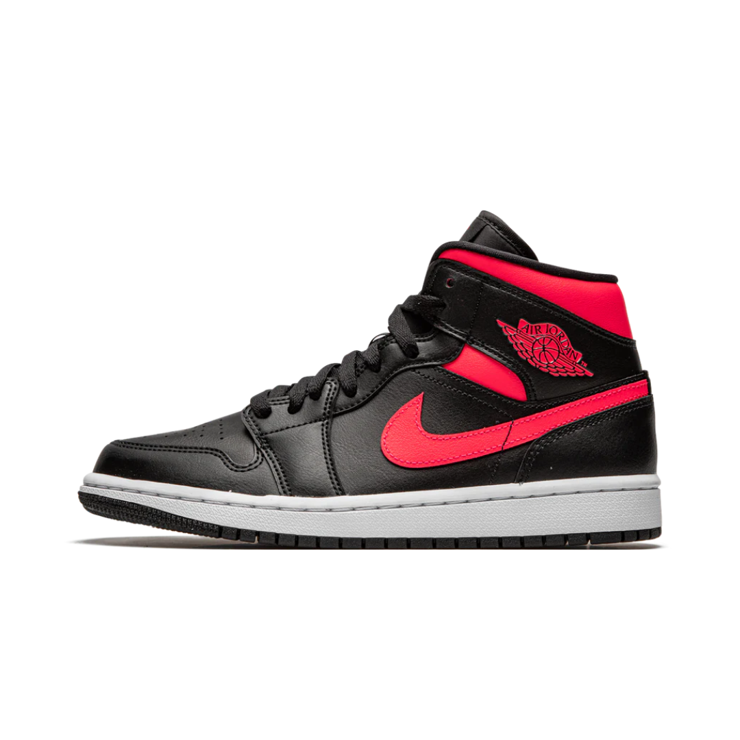 Jordan 1 Mid Black Siren Red (W) by Nike Air Jordan