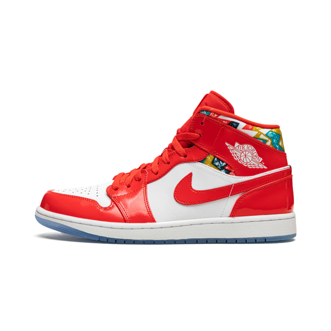 Jordan 1 Mid Barcelona Sweater Red Patent by Nike Air Jordan