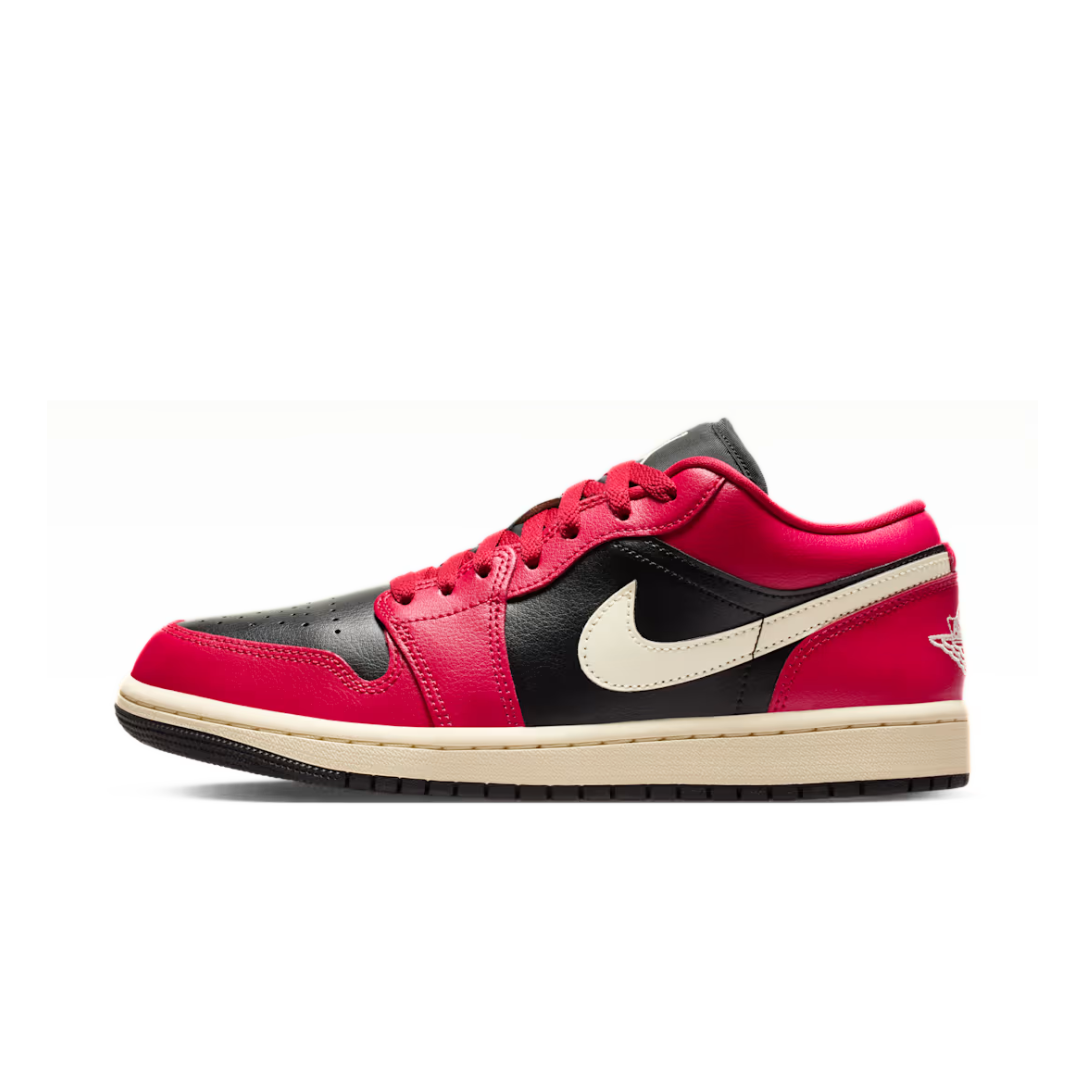 Jordan 1 Low Mystic Hibiscus Black (W) by Nike Air Jordan