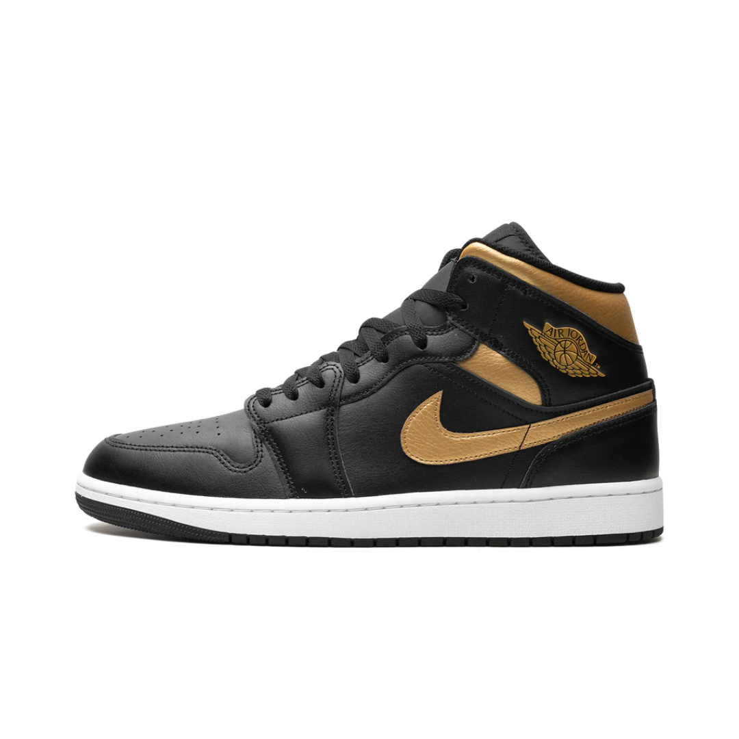 Jordan 1 Mid Black Metallic Gold by Nike Air Jordan