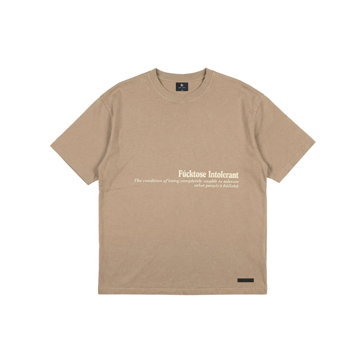 FUCKTOSE INTOLERANT T-SHIRT - STONE by GREY AREA