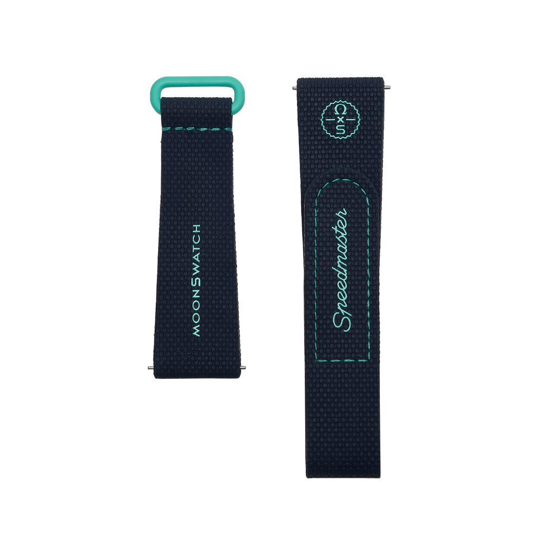 Swatch x Omega Bioceramic Moonswatch Dark Blue Turquoise Straps by Omega