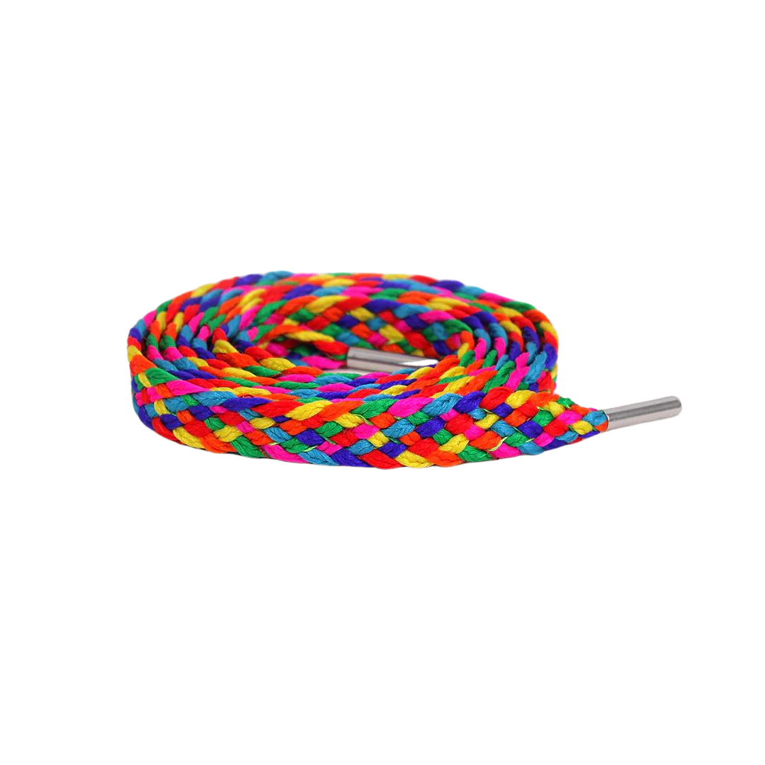 Rainbow Braided Flat Lace by KNOTTY
