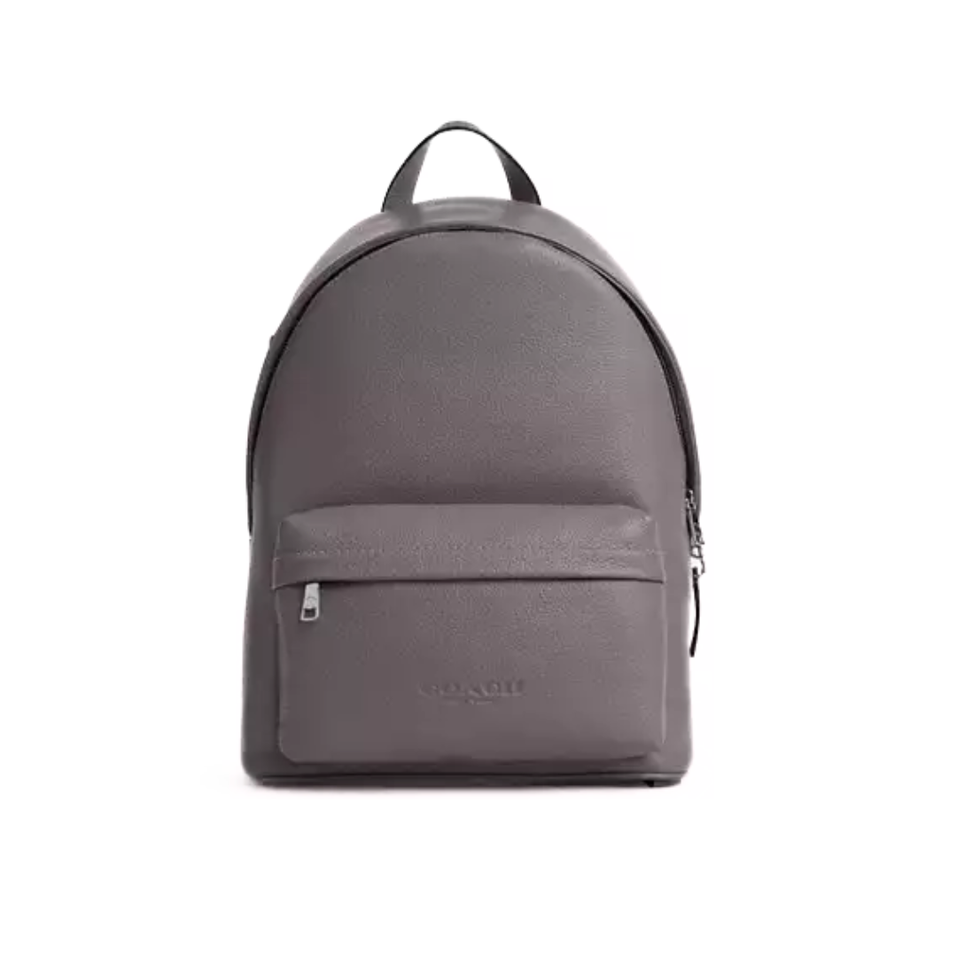 Coach Taylor Backpack pebbled leather Silver Graphite by COACH