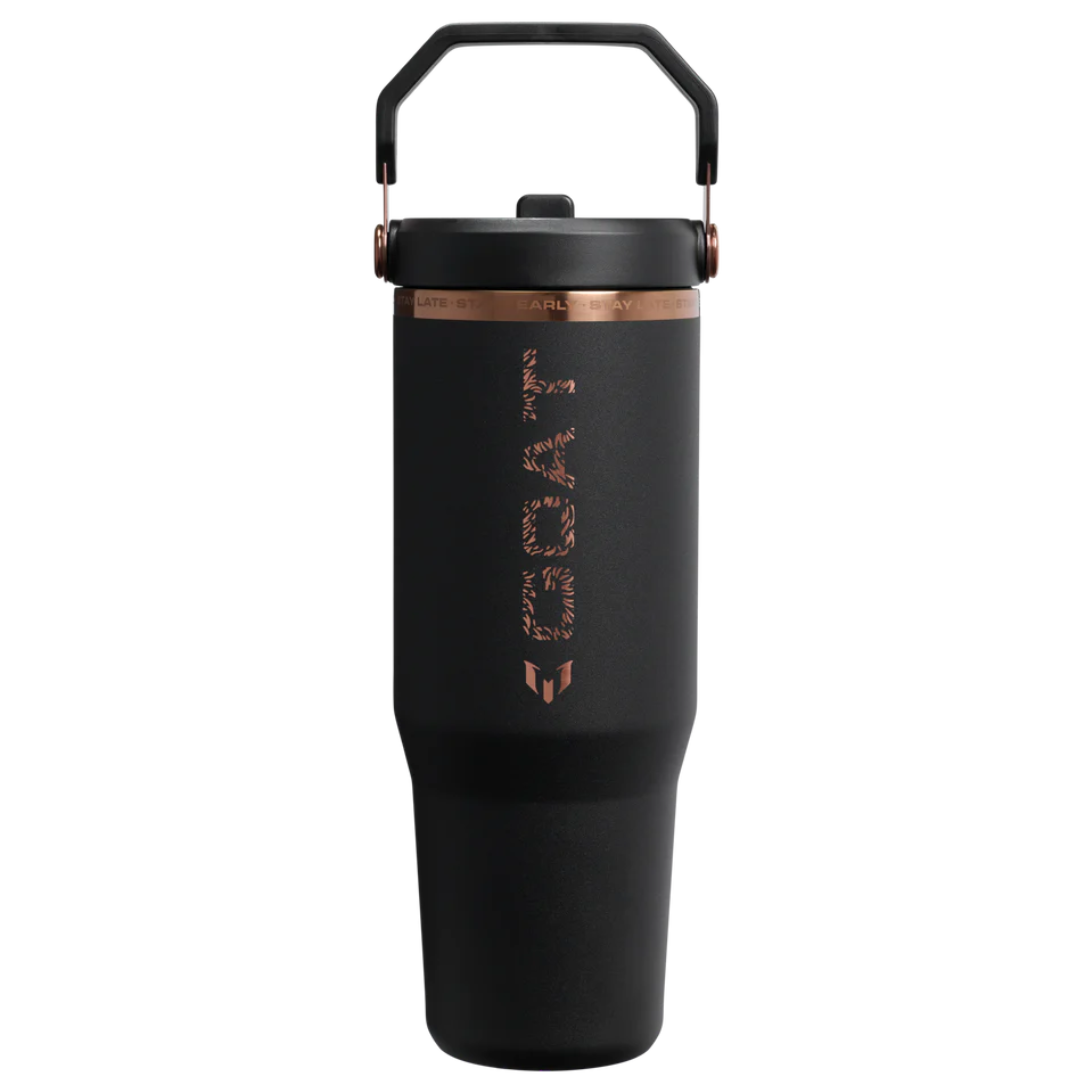 STANLEY Tumbler Mug IceFlow Flip Straw Messi GOAT Black 30 Oz by STANLEY