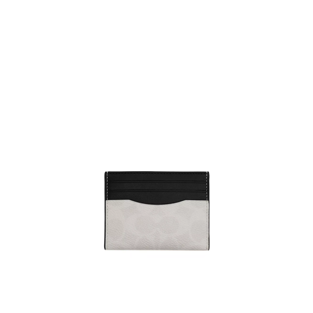 COACH Slim Id Card Case signature canvas Chalk & Black by COACH