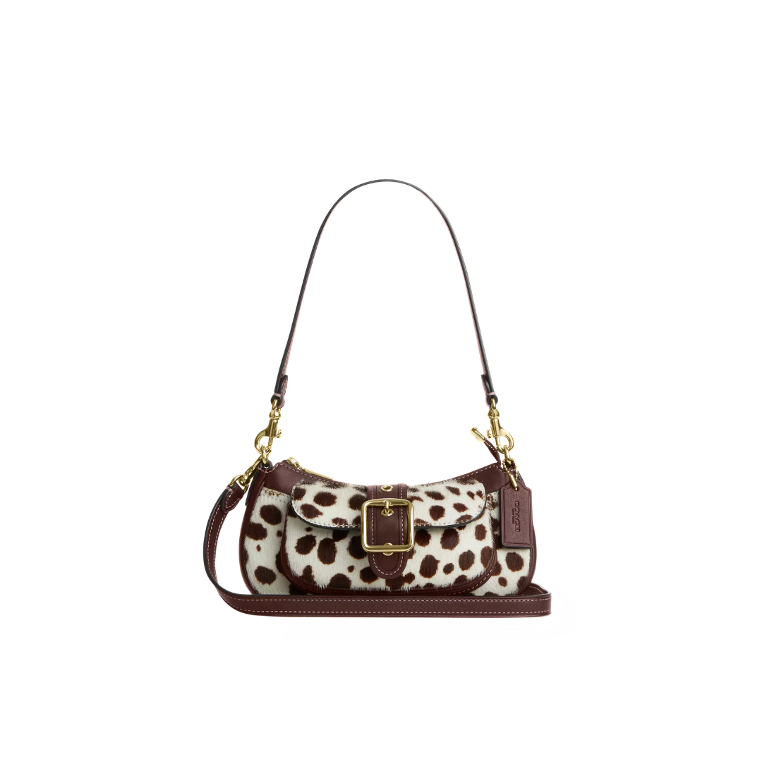 Coach Ashton Mini Shoulder Bag In Haircalf Dark Brown Chalk by COACH