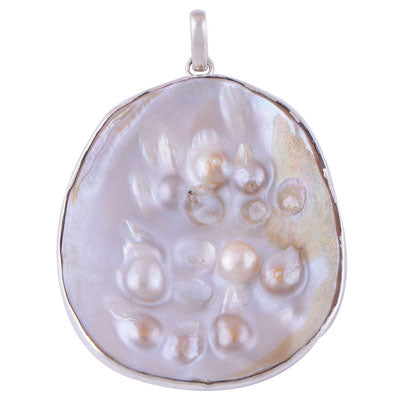Blister Pearl 925 Sterling Silver Pendant - R100268-2