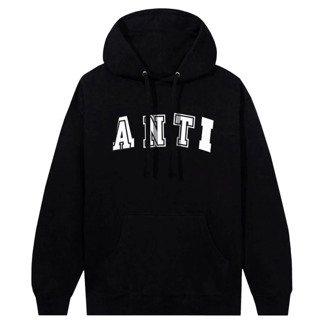 ANTI SOCIAL SOCIAL CLUB X 2 TONE ANTI COLLEGE HOODIE BLACK by ASSC