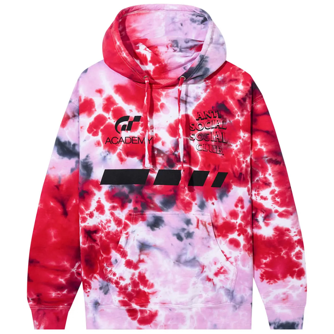 ANTI SOCIAL SOCIAL CLUB X GRAN TURISMO DYE HOODIE RED by ASSC