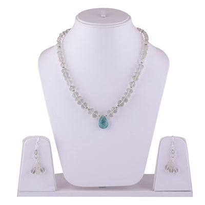925 Sterling Silver Apatite, Green Amethyst Jewellery Set - R5000111-1