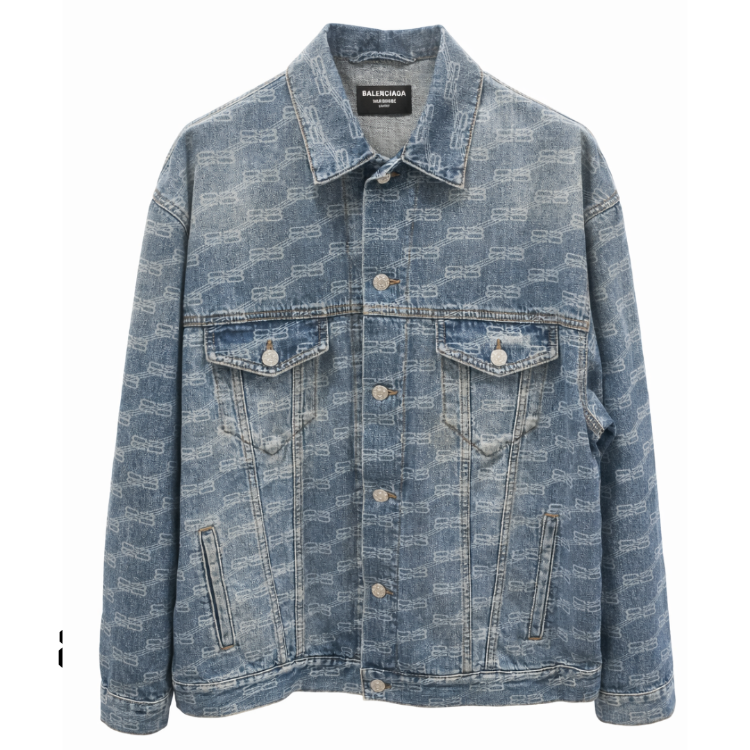 BALENCIAGA INDIGO RING DENIM JACKET BLUE by Balenciaga Apparel