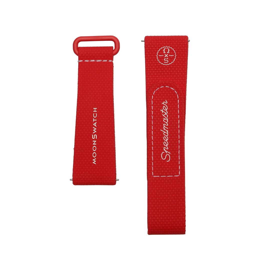 Swatch x Omega Bioceramic Moonswatch Red White Straps by Omega