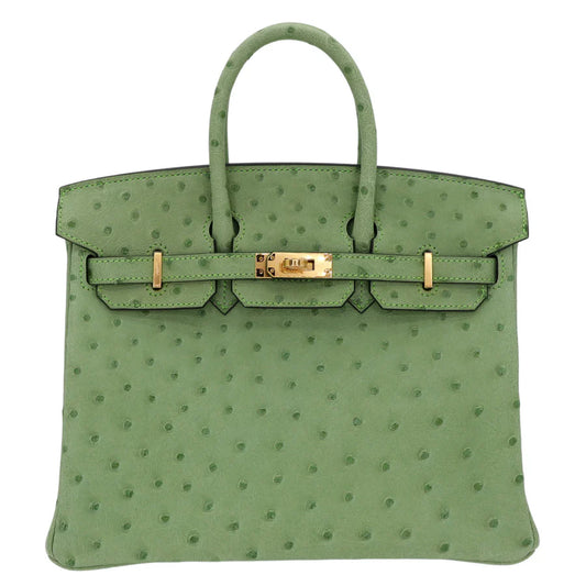 Hermès Birkin 25 – Vert Criquet Ostrich with Gold Hardware - Zeuskicks