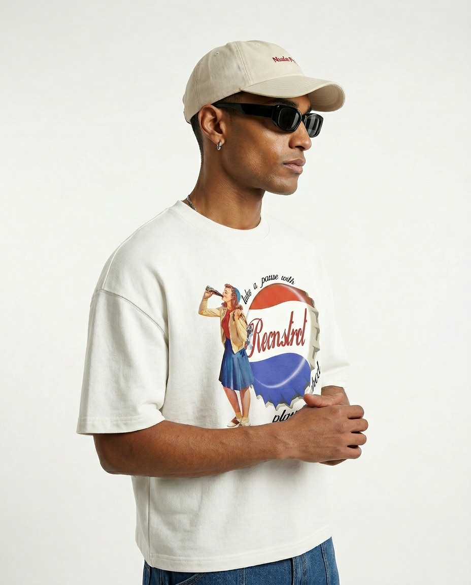 PopART T-shirt - White by RECNSTRCT