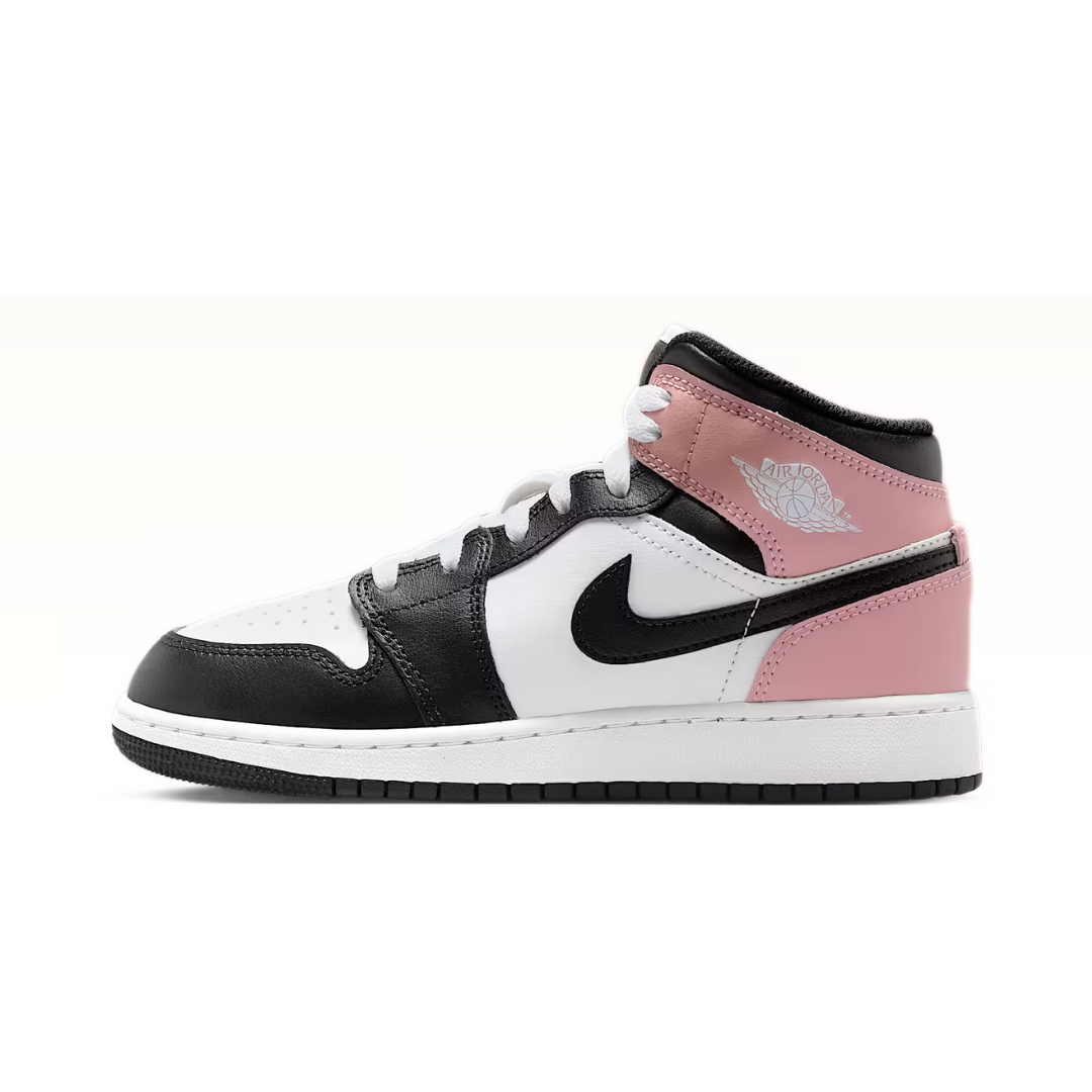 Jordan 1 Mid White Rust Pink Black (GS) by Nike Air Jordan
