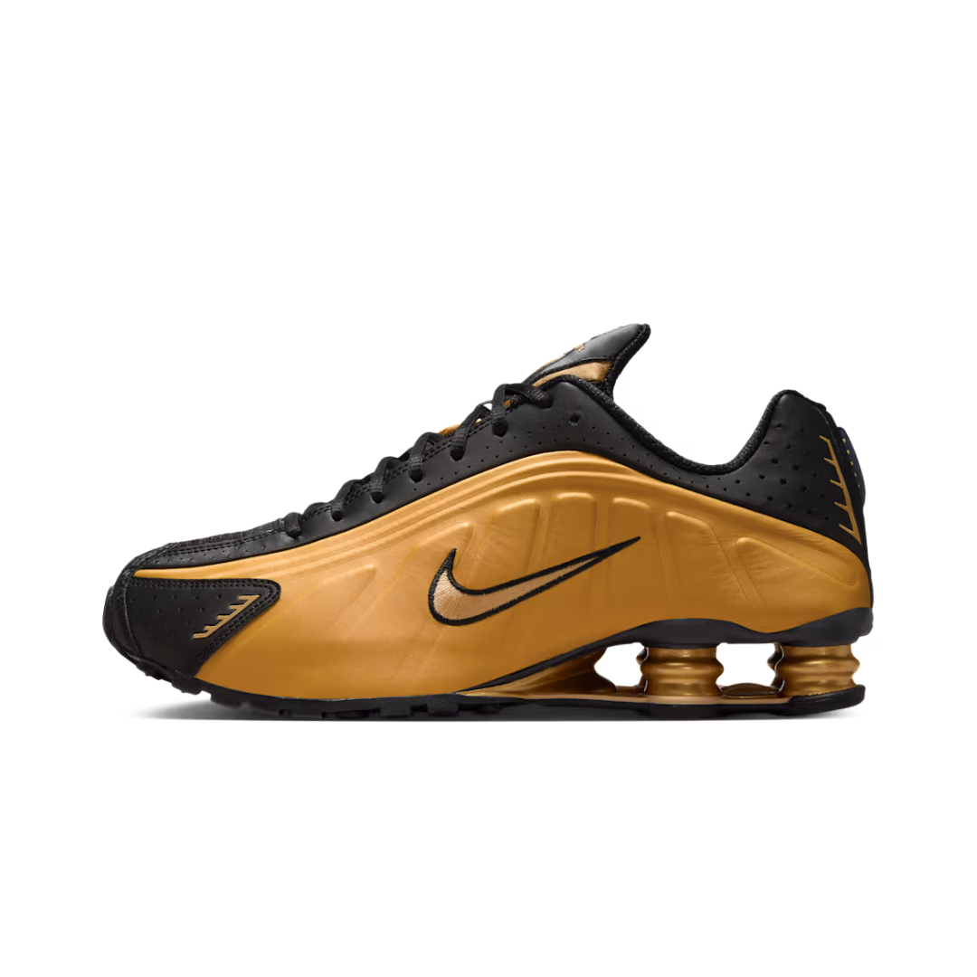 Nike Shox R4 Metallic Gold Black (2025) by NIKE