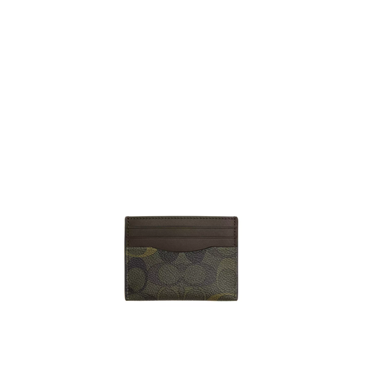 COACH Slim Id Card Case signature canvas Green by COACH