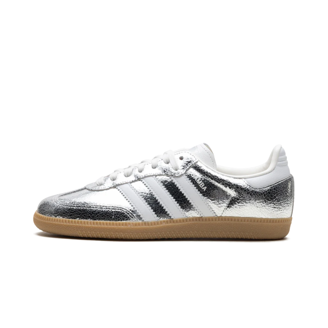 adidas Samba OG Silver Metallic Cracked Leather (W) by ADIDAS