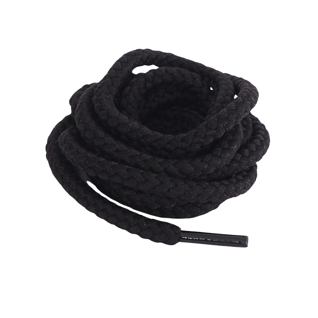 Black Braided Rope Slim Sneaker Laces | Premium Slimcord Shoelaces by KNOTTY by KNOTTY