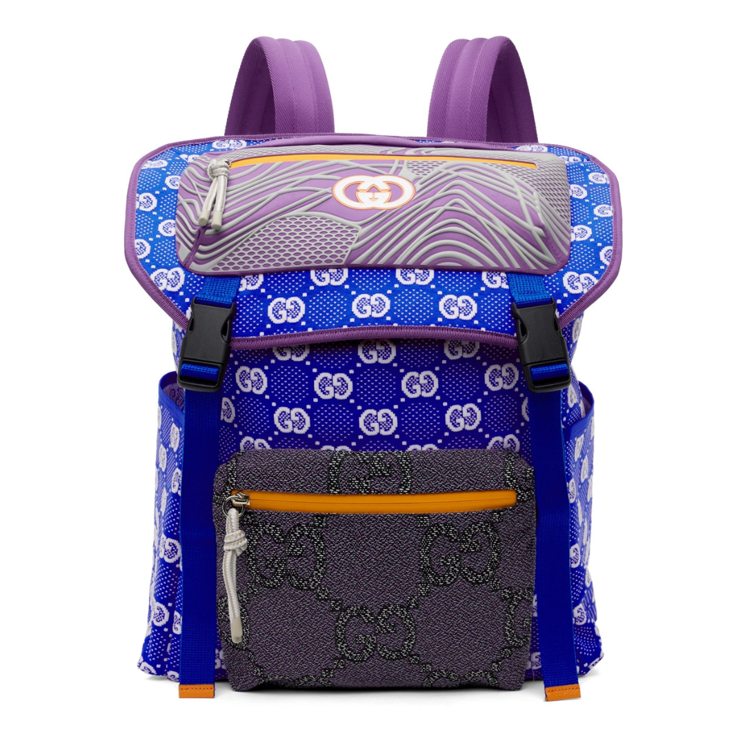 Gucci Blue & Purple GG Backpack by Gucci Accessories