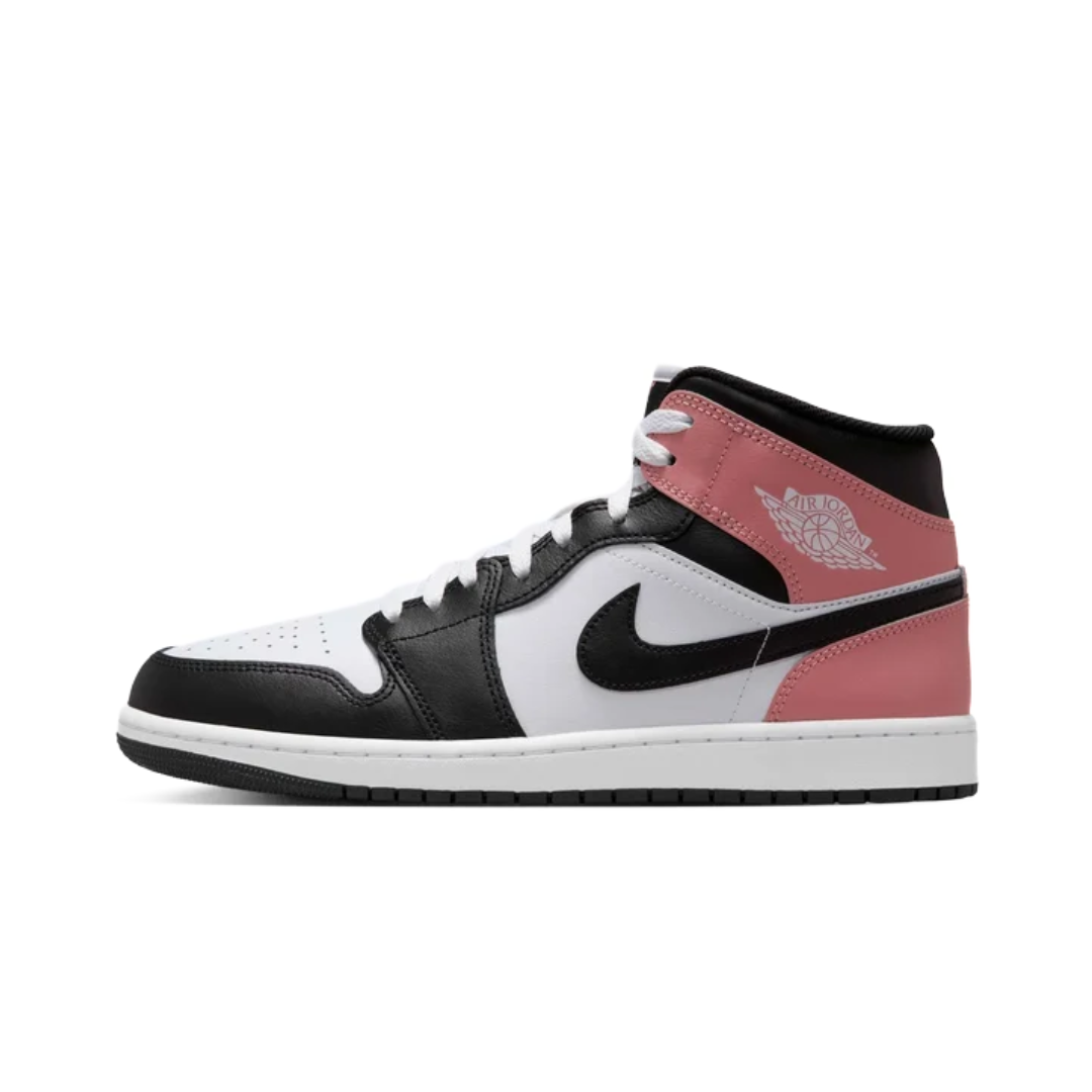 Jordan 1 Mid White Rust Pink Black by Nike Air Jordan