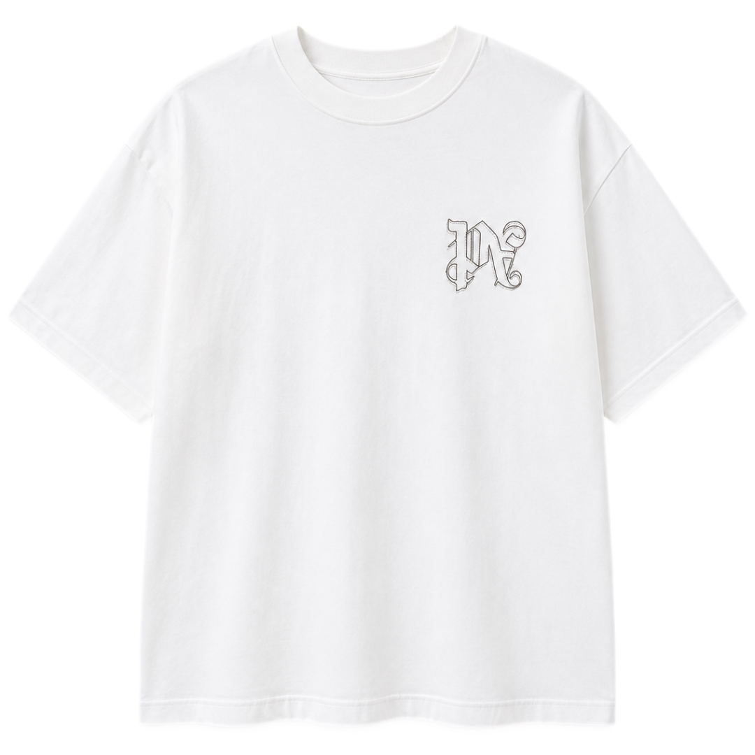 PALM ANGELS MONOGRAM OVER TEE WHITE by Palm Angels