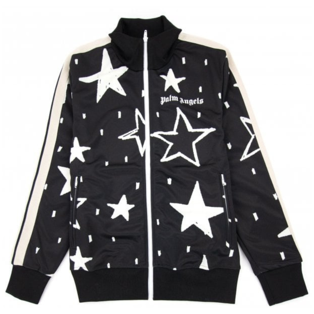 PALM ANGELS NIGHT SKY TRACK JACKET BLACK WHITE by Palm Angels