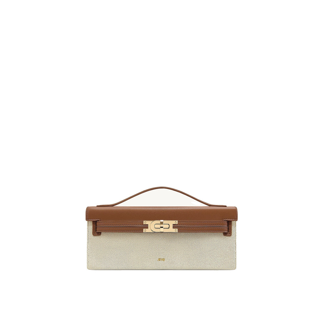 JW PEI Bria Structured Top Handle Bag - Brown Canvas by JW PEI