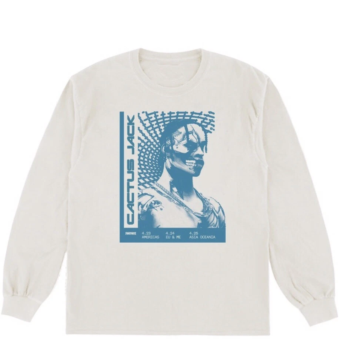 TRAVIS SCOTT CACTUS JACK FORTNITE T-3500 REPEAT LOGO TEE WHITE by Travis Scott