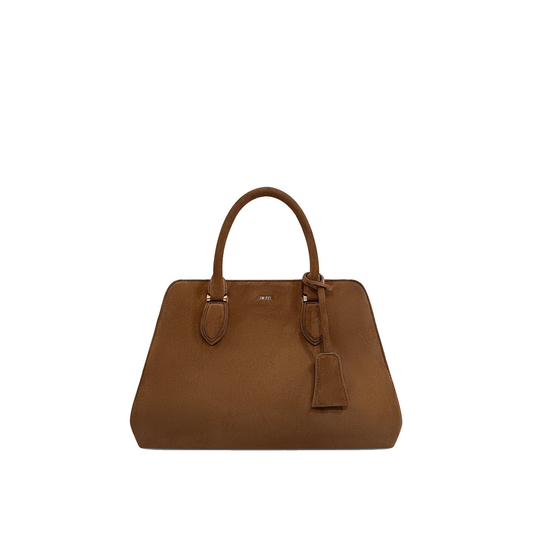 JW PEI Lara Faux Suede Tote Bag - Brown by JW PEI
