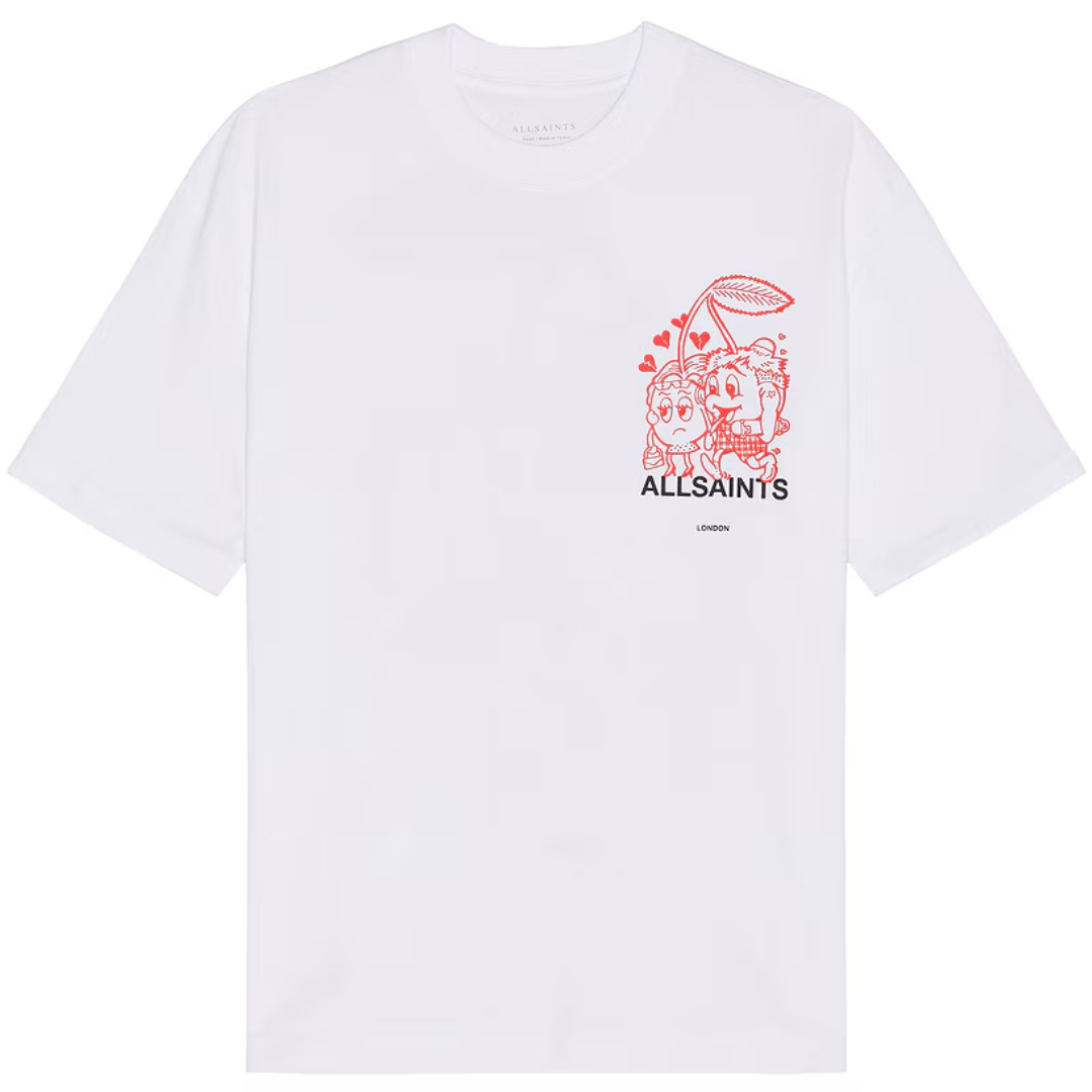 ALL SAINTS BREAK UP SS OVERSIZED CREW T-SHIRT OPTIC WHITE by ALL SAINTS