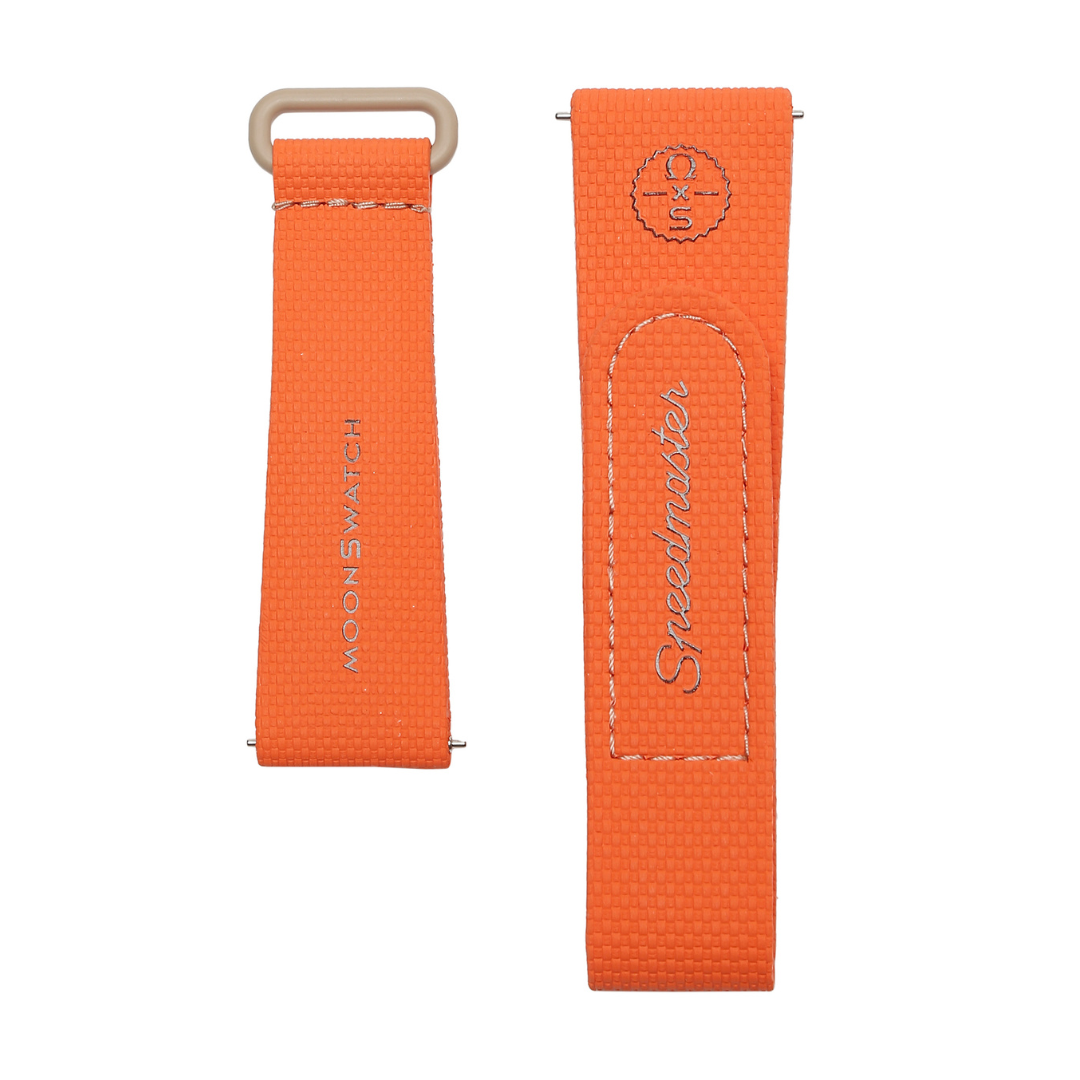 Swatch x Omega Bioceramic Moonswatch White Orange Sand Straps by Omega