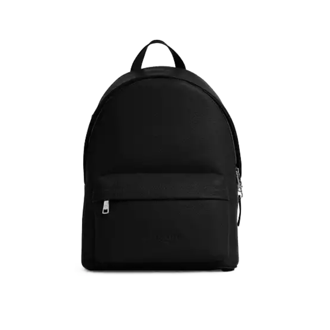 Coach Taylor Backpack pebbled leather Silver Black by COACH