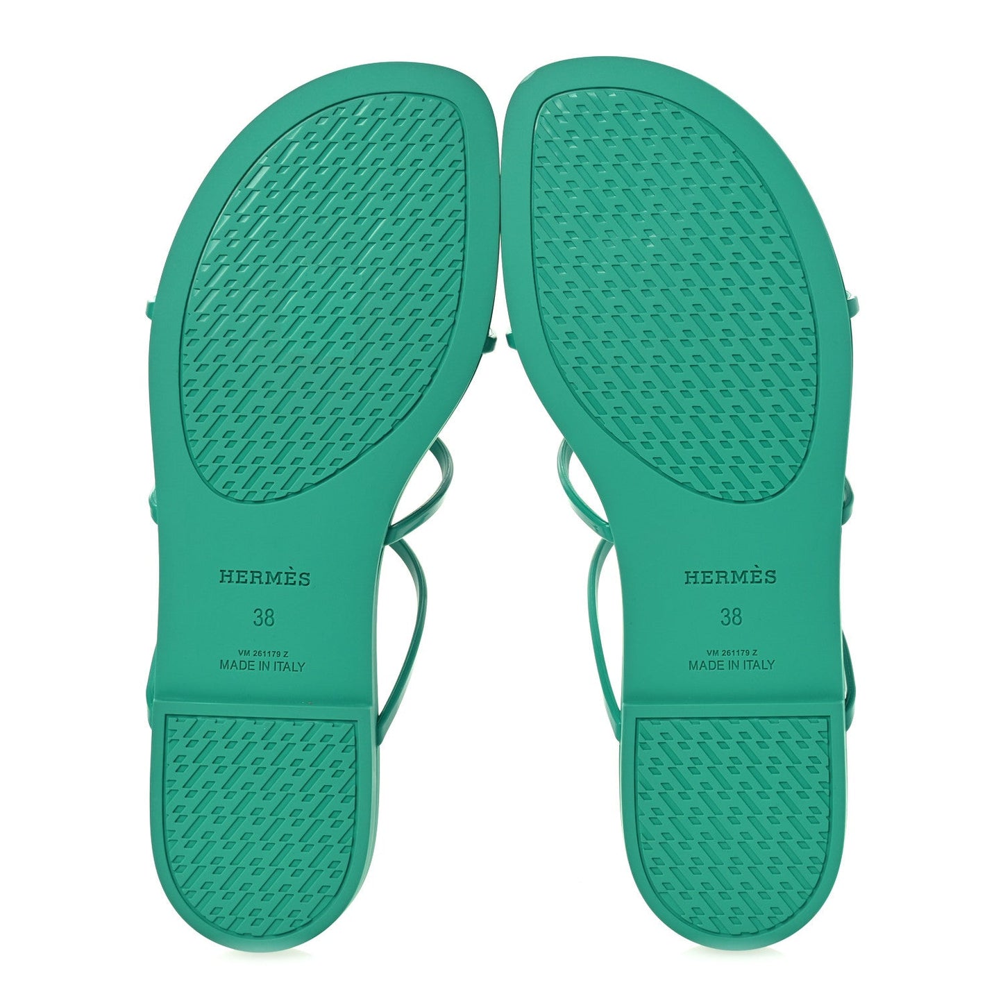 Hermès Mykonos Sandals – Vert Tourmaline Waterproof TPU Edition