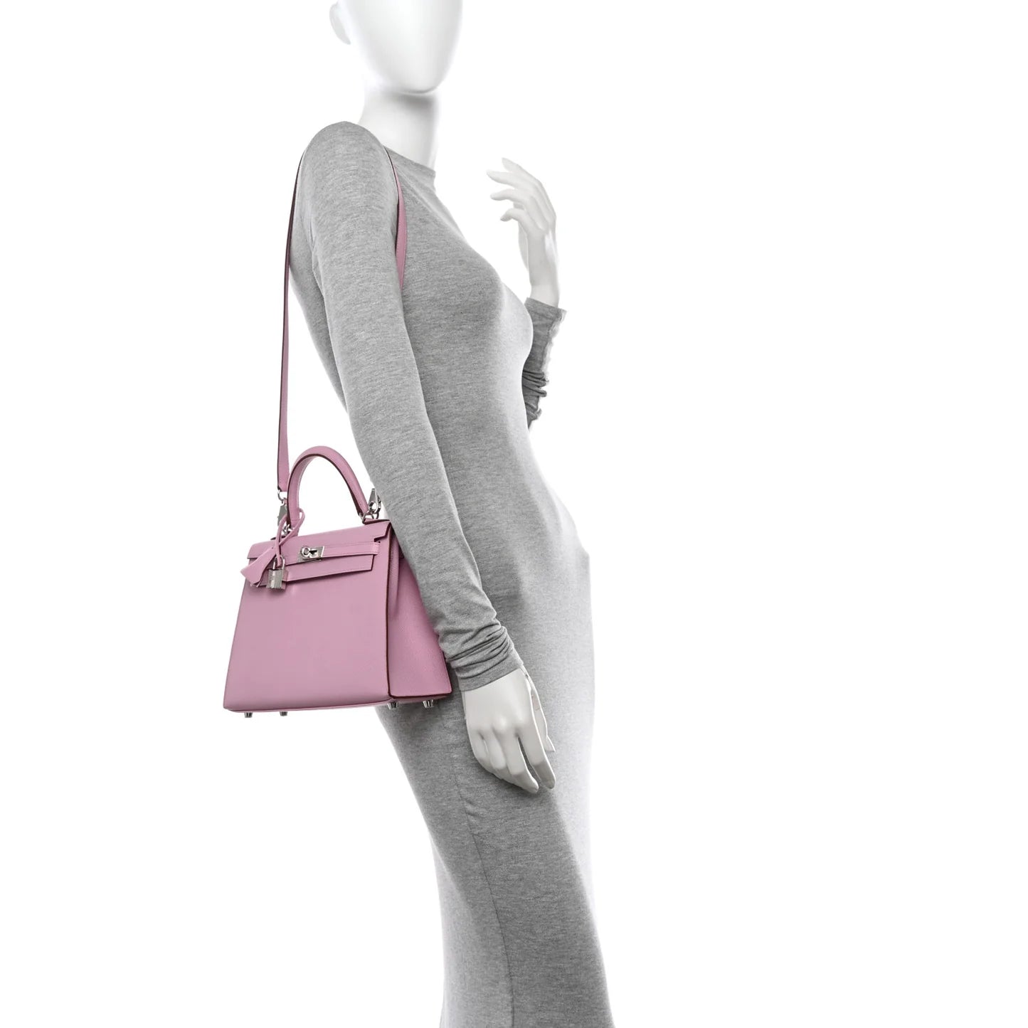 Hermès Kelly Sellier 25 – Epsom Leather in Mauve Sylvestre with Palladium Hardware - Zeuskicks