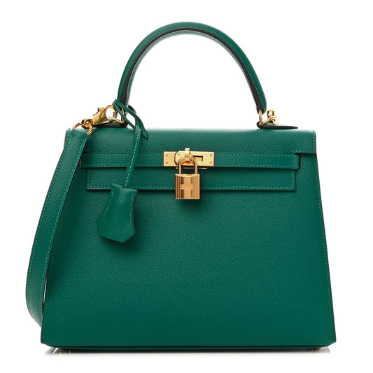 Hermès Epsom Kelly Sellier 25 – Malachite (2020, Gold Hardware)