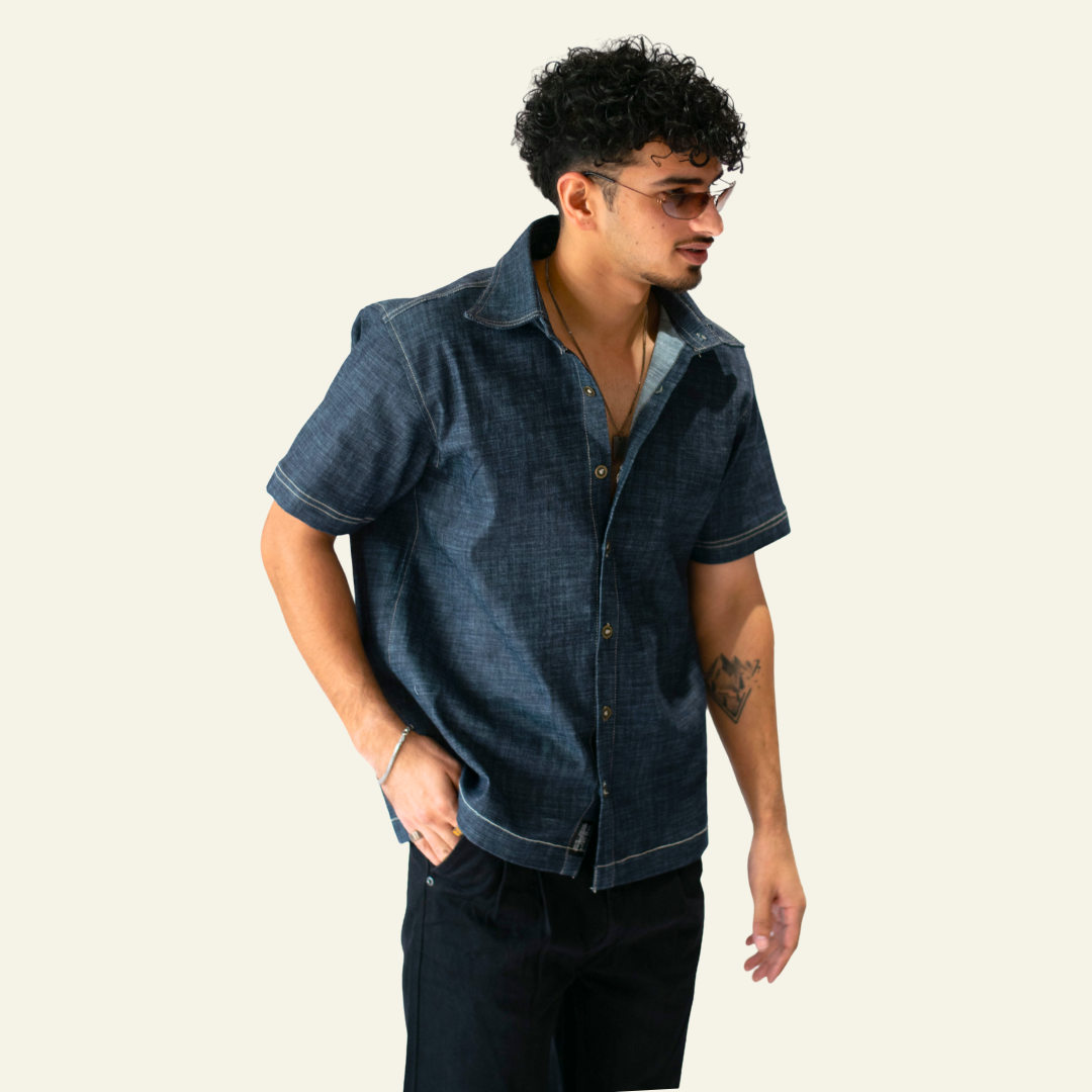 Men’s Blue Shirt - Saturday night fever by Old Gene