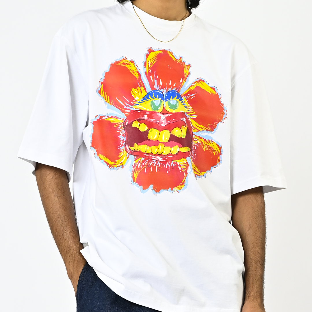 Bright orange expressions t-shirt by HUEMN