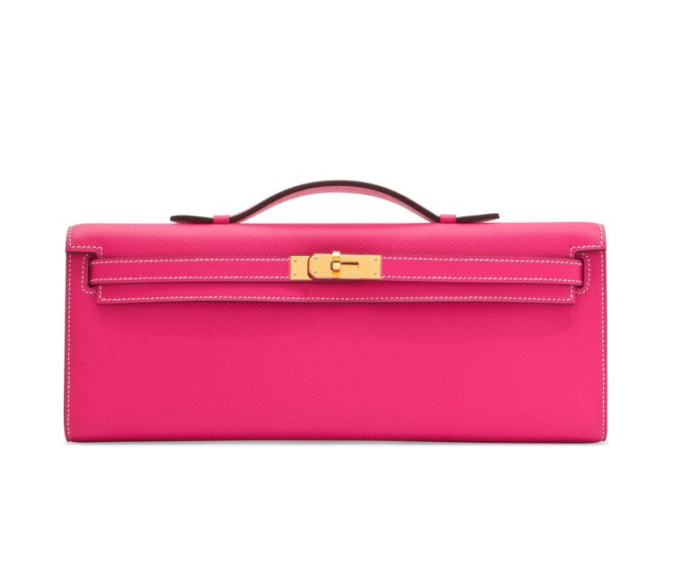 Hermès Kelly Cut Clutch – Rose Tyrien Epsom Leather with Gold Hardware - Zeuskicks