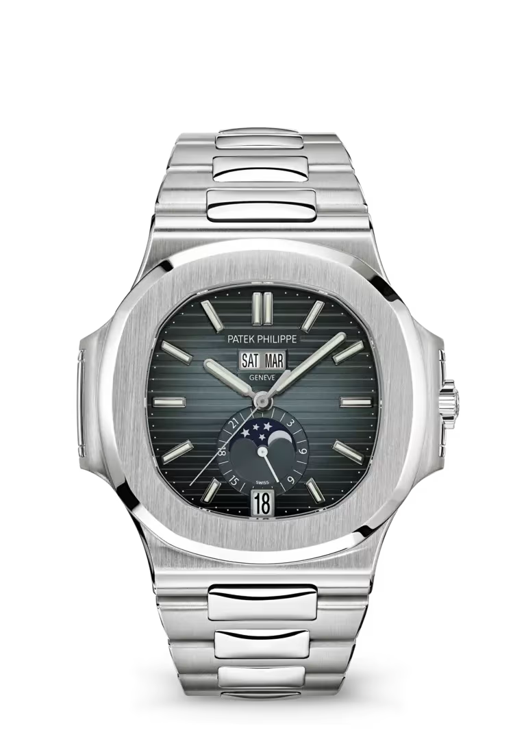 Patek Philippe Nautilus 5726/1A-014 Steel Annual Calendar Blue-Gray Dial Watch - Zeuskicks