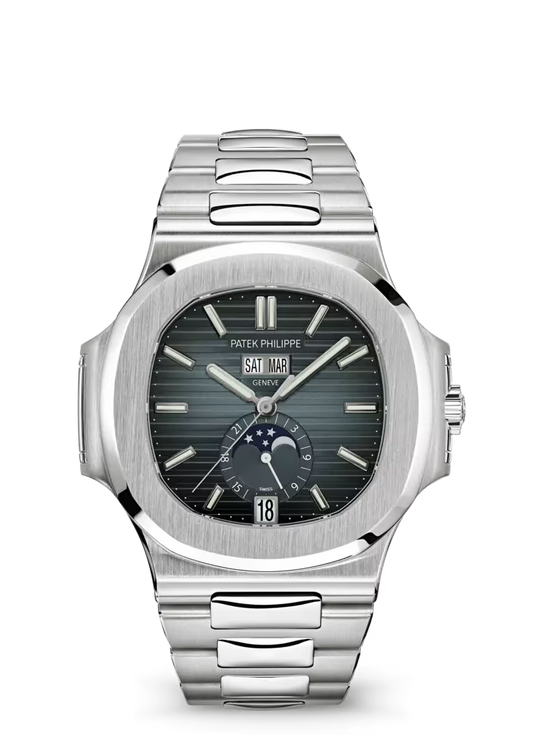 Patek Philippe Nautilus 5726/1A-014 Steel Annual Calendar Blue-Gray Dial Watch - Zeuskicks